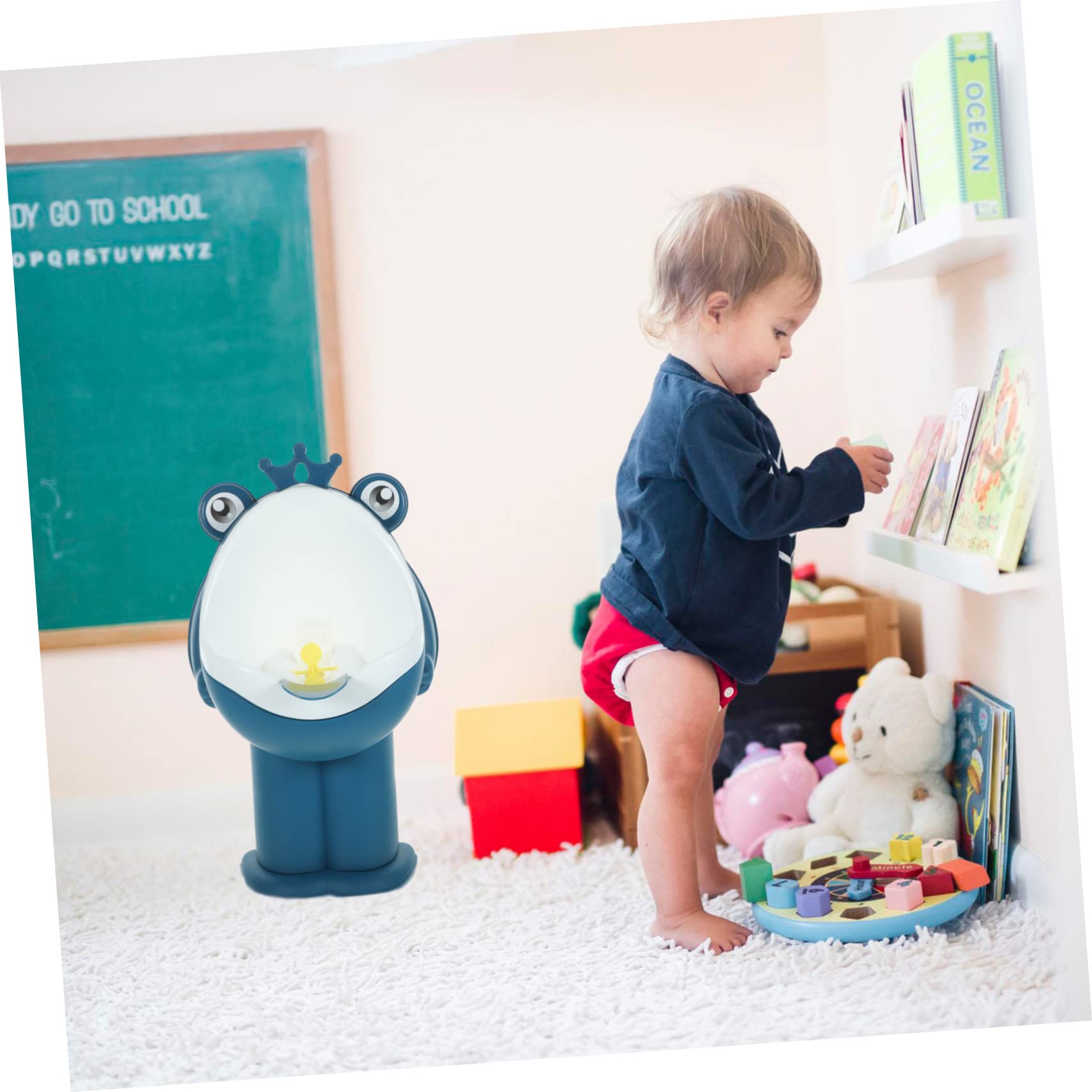 Abaodam Stehendes Jungen Urinal Cartoon Mit Rotierendem Wasserrad Hängendes Töpfchentraining Aus Kunststoff Platzsparend Für Badezimmer Abnehmbarer Sammelbehälter Töpfchen Für Kleinkinder