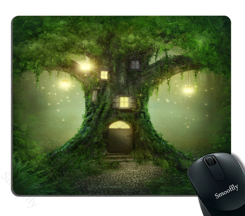 SmoofflyGaming Mouse Pad Custom,Fantasy Tree House Personality Gaming Mouse Pad