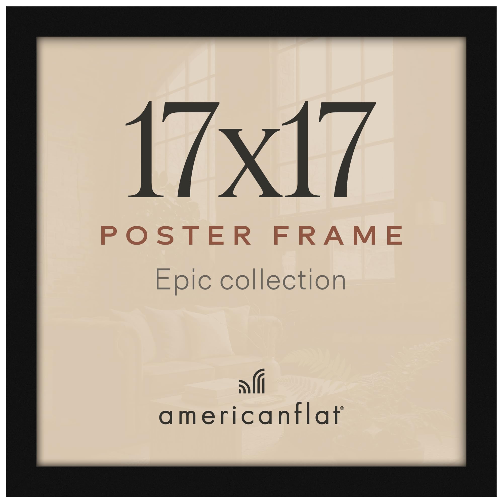 Americanflat 17x17 Picture Frame - Engineered Wood - Black
