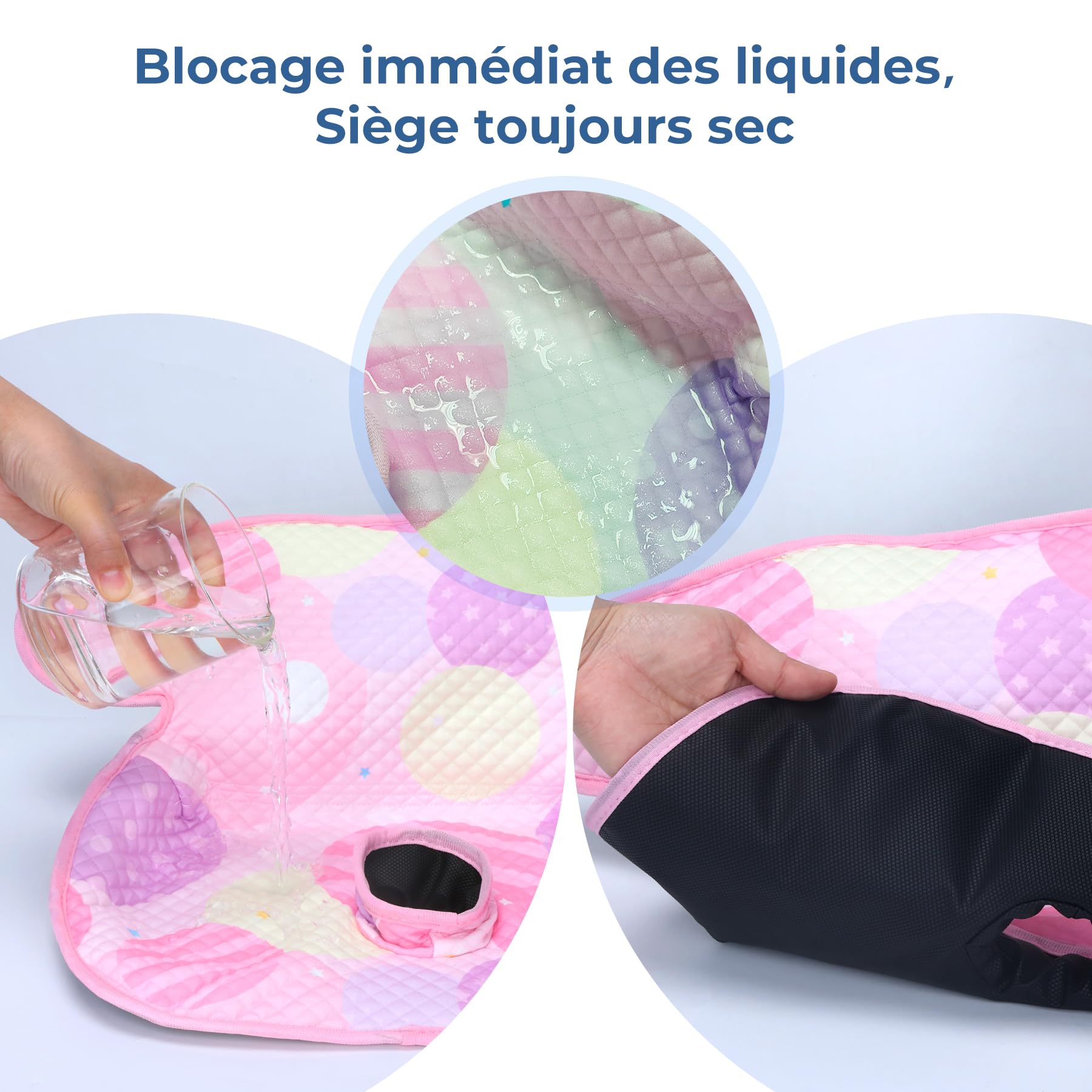 INFANZIA Protections de siège de Voiture Imperméable Anti-Fuite​​ pour bébé, Rembourrage Doux et Confortable, Coussin d'apprentissage de la Propreté pour Tout-Petits (Rosa, Lot de 2)