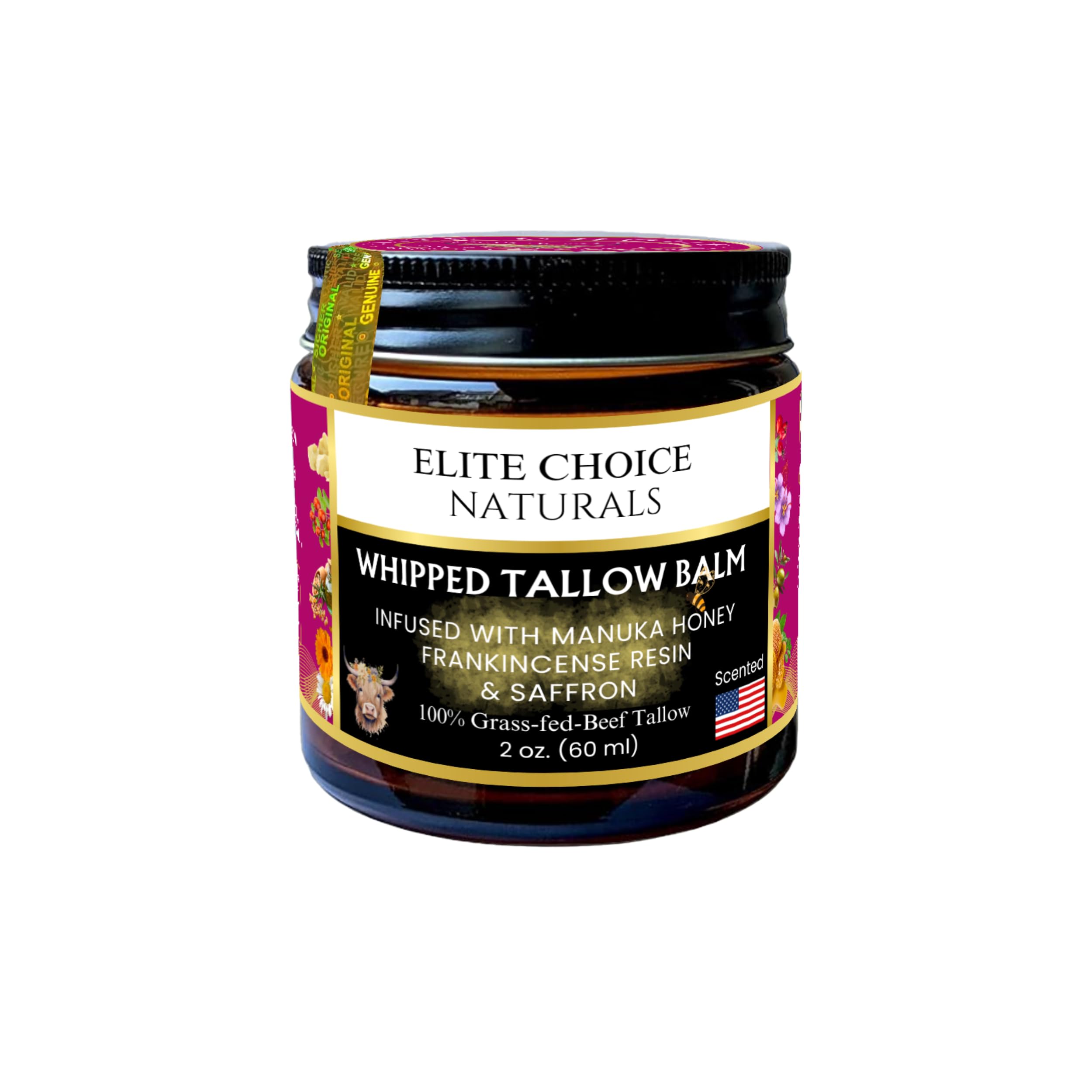 Beef Tallow for Face – Whipped Tallow Balm with Honey – Beef Tallow Moisturizer for Skin – Tallow Face Moisturizer for Wrinkles, Dry Skin, and Fine Lines – Beef Tallow Lotion - 2 Fl oz, Frankincense