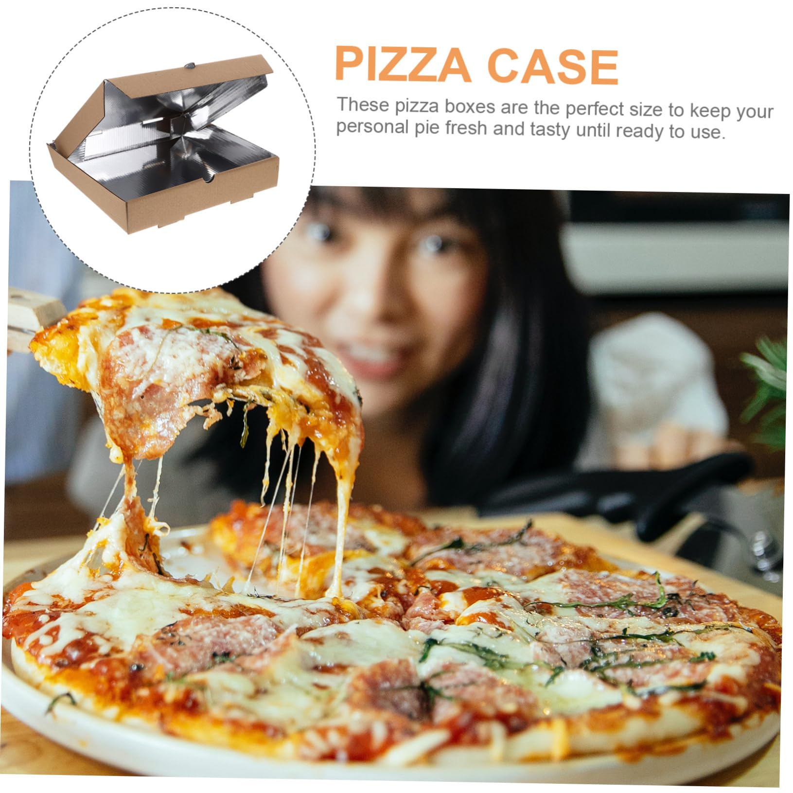 PRETYZOOM Boîtes à Pizza en Carton Ondulé 10 Pièces, Feuille Aluminium | Pizzeria et Café, Convient aux Cookies et Crêpes, Emballage à Emporter Pratique