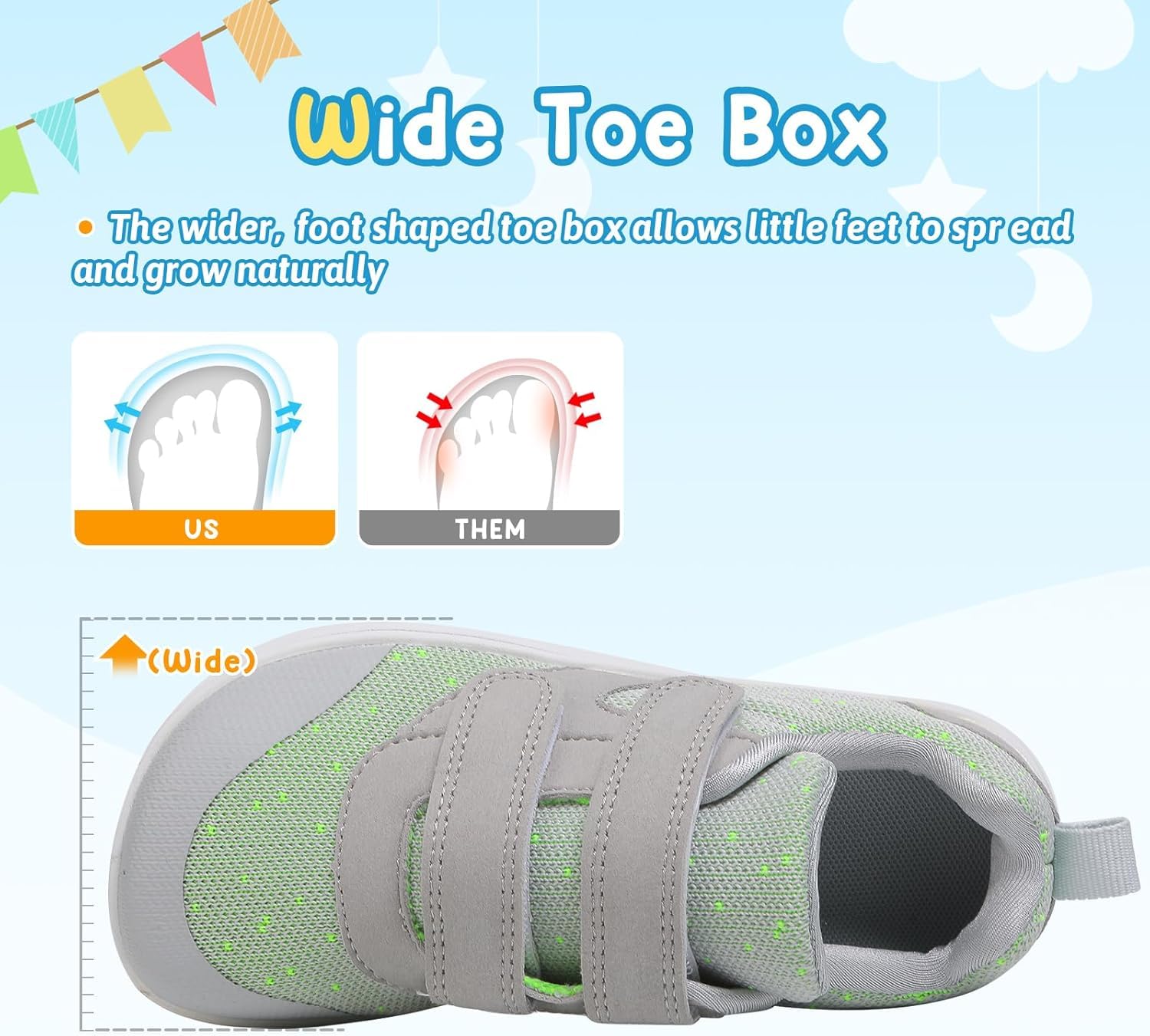 Barfußschuhe Kinder - Breite Minimalistische Mit Klettverschluss Junge Mädchen Laufschuhe Für Fitness Traillauf Freizeit Atmungsaktiv Leicht rutschfest Sneaker Komfortable Unisex, 25-37EU