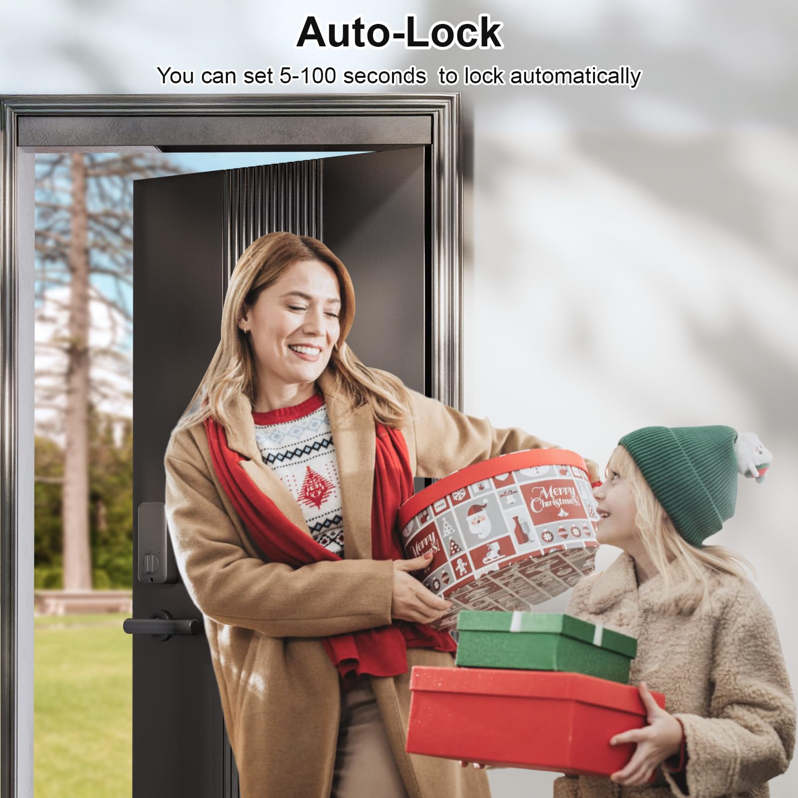 Keyless Entry Door Lock - Fingerprint Door Locks with App Control - Smart Deadbolt for Front Doors - Biometric Security, Auto-Lock&One-Touch-Lock, IP54 Waterproof, Easy Install