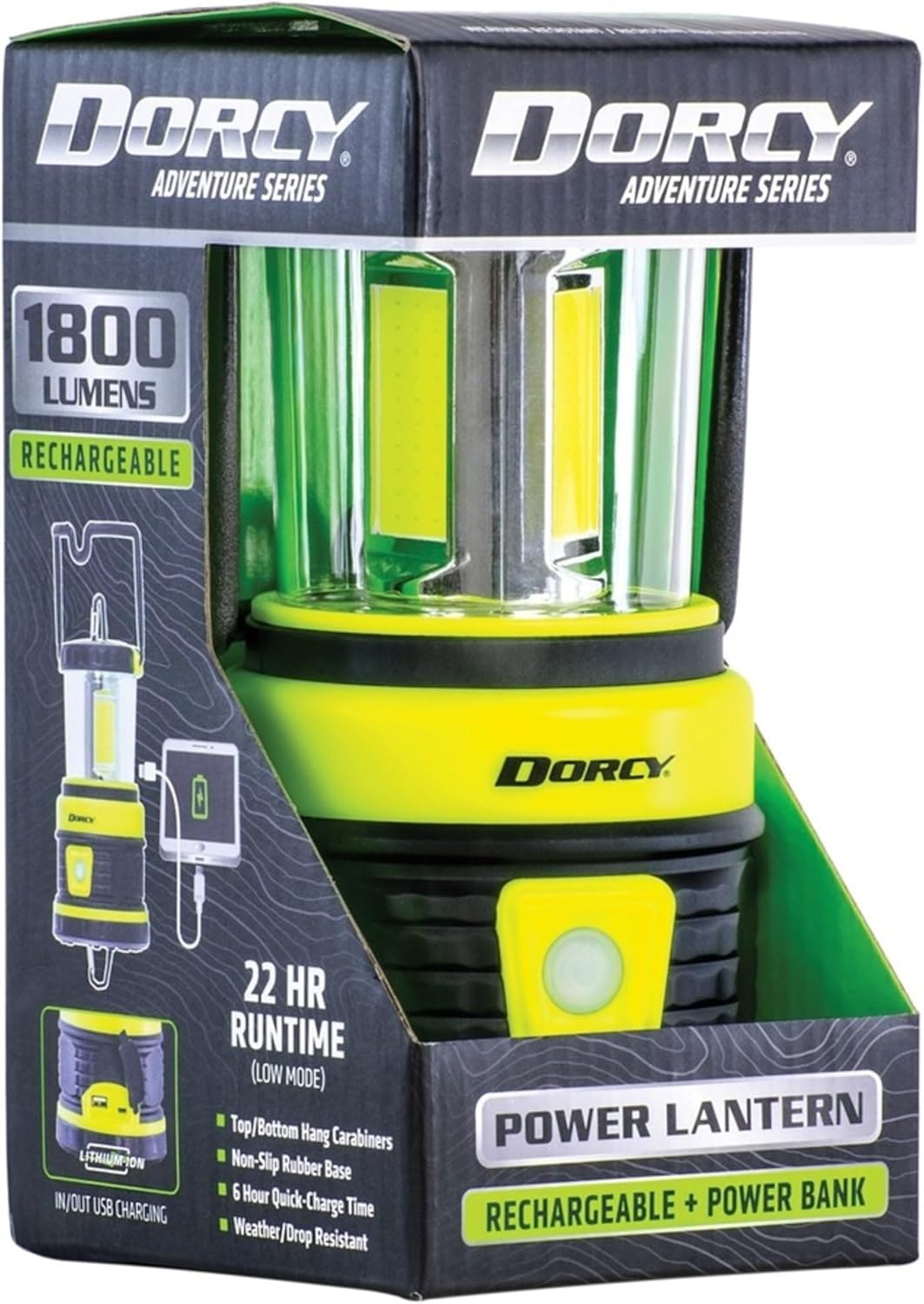 Dorcy 1800 Lumen Rechargeable LED Outdoor Lantern with Power Bank
