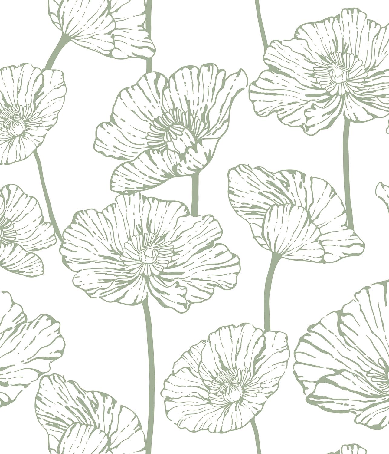 Orainege Floral Peel and Stick Wallpaper Boho Contact Paper Green and White Wallpaper Self Adhesive Removable Decorative Wall Paper 17.3inx393.7in