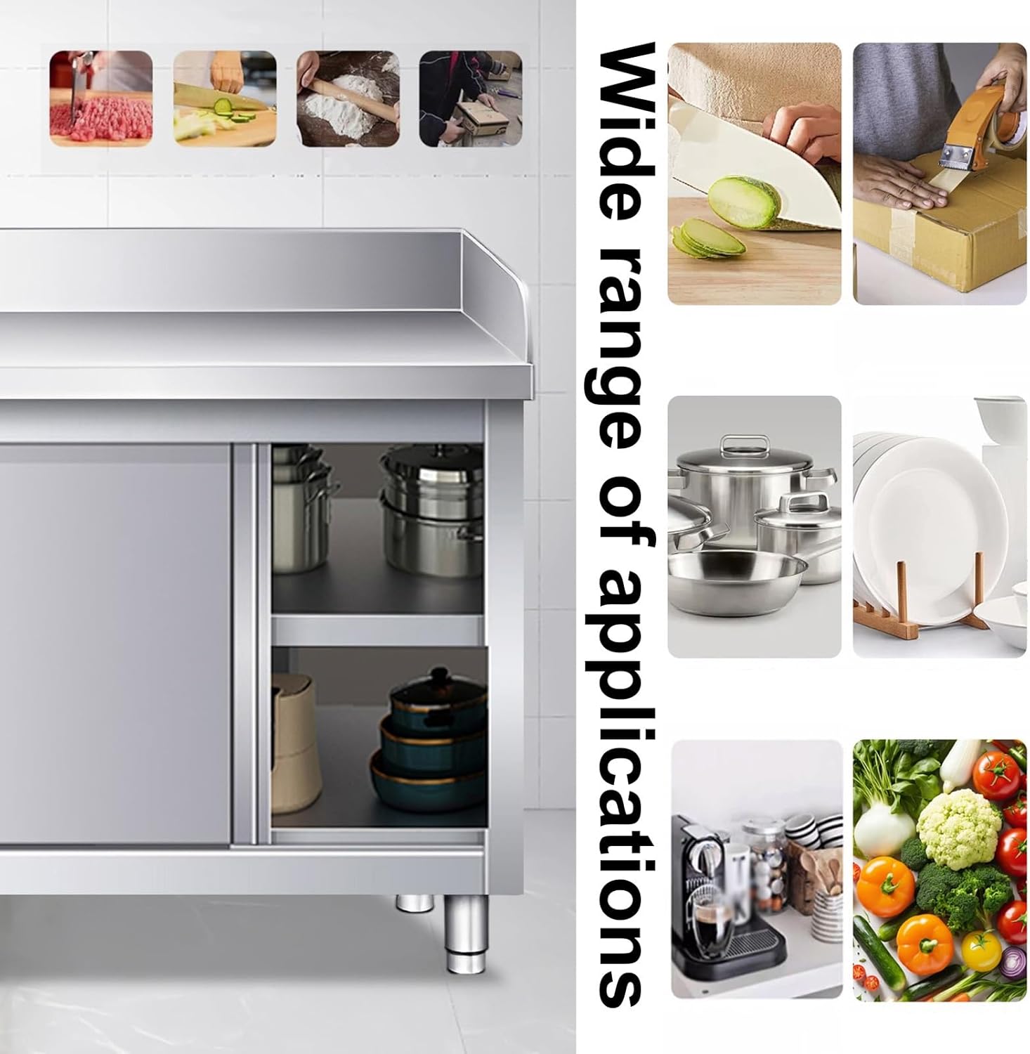 Commercial Stainless Steel Worktops - Kitchen Prep Tables, Restaurant Metal Tables & Storage Cabinets - Durable, Easy-to-Clean, Heavy-Duty Design for Professional Use