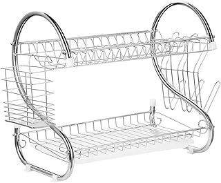 Maestro MR-1025 suszarka do naczyń z 2 poziomami ociekacza stojak na naczynia z podstawką półka na szkło i sztućce (38 cm)