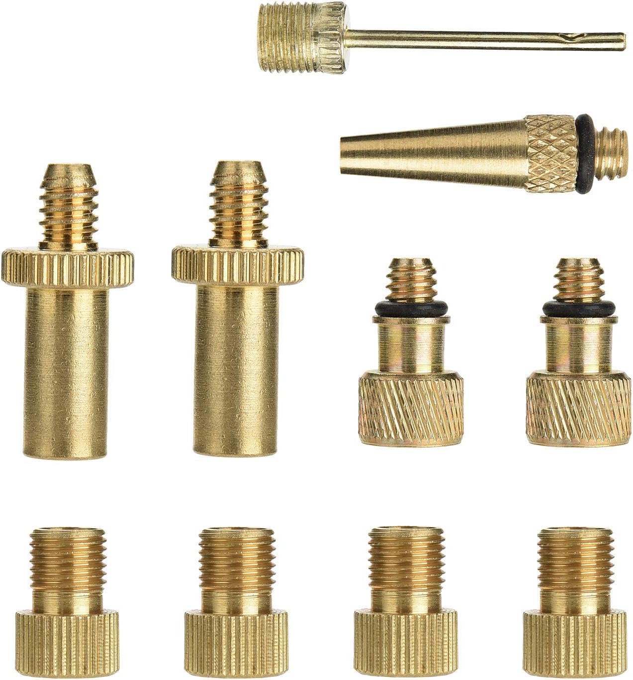 Yizhet 10Pcs Valve Converter Set, Brass Bike Valve Adapter Schrader