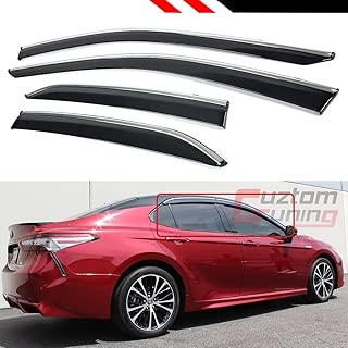 Fits for 2018 2019 2020 Toyota Camry LE XLE SE XSE Clip-on Type Chrome Trim Window Visor Rain Guard Deflector - coolthings.us