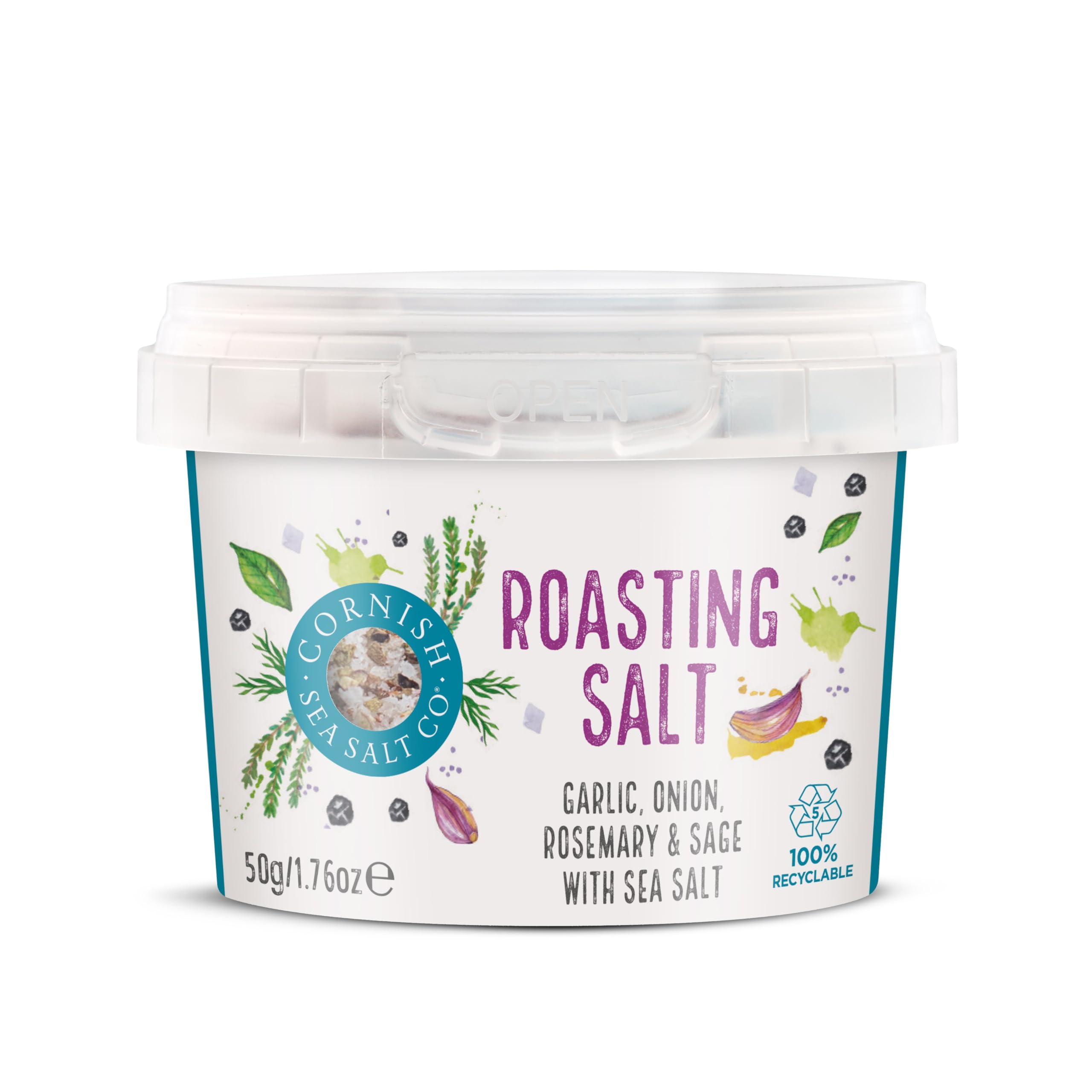 Cornish Sea Salt - Mineral Rich Roasting Celtic Sea Salt - Michelin Starred Chef Approved - Herbs, Spices & Seasonings - Spices for Cooking, Kitchen Accessories - 4 x 50g
