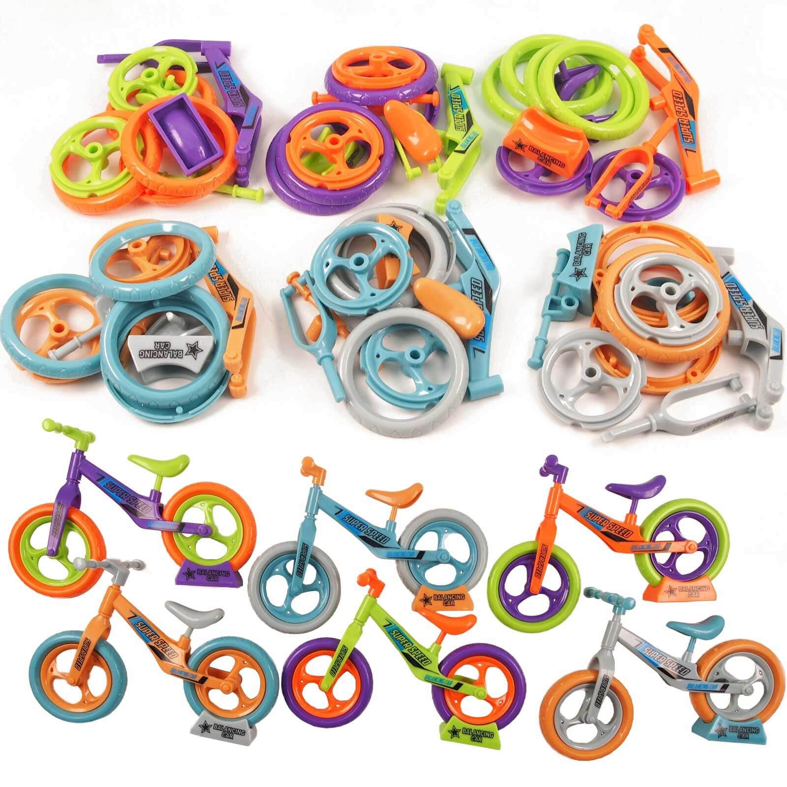 24Pcs Party Favors for Kids Birthday, DIY Balance Bike Mini Toys, Bulk Fidgets GIFS for Kids Goodie Bag Stuffers, Small Return Gifts, Pinata Stuffers, Little Toys Classroom Rewards, Game Prizes