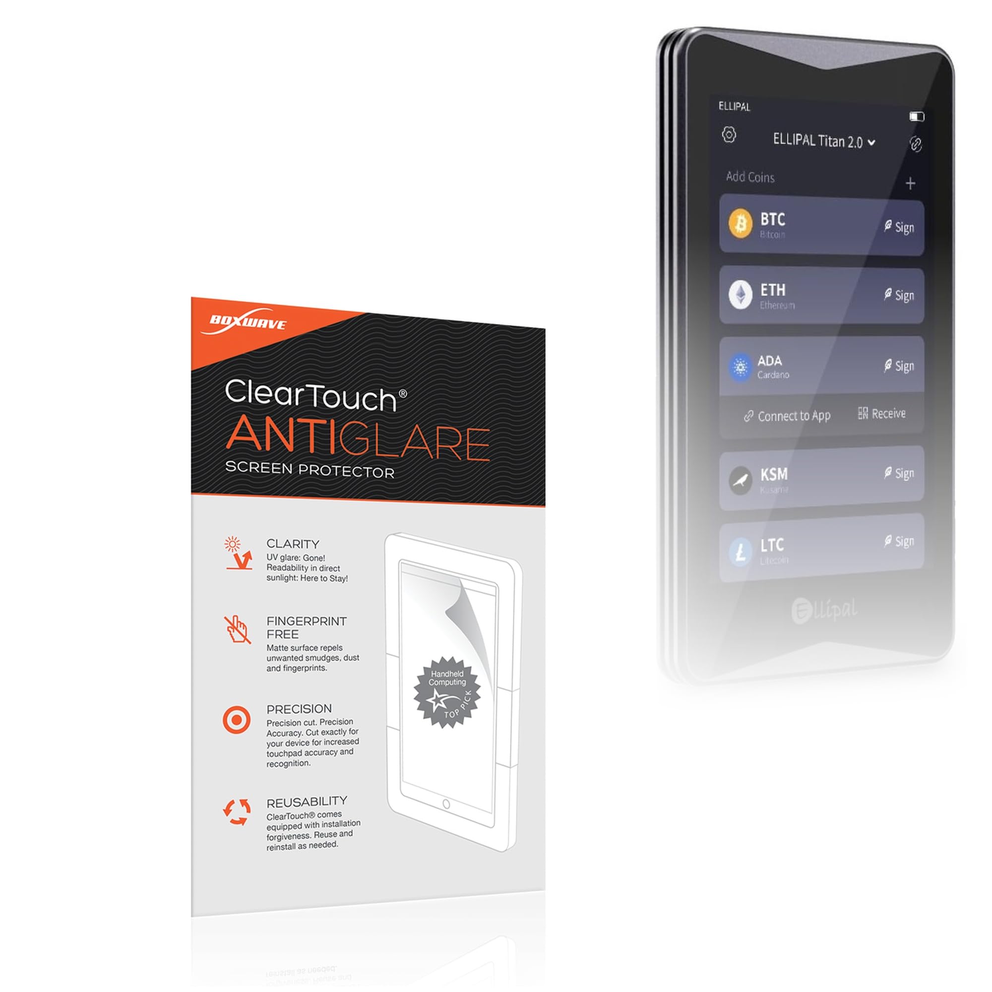 BoxWave Screen Protector Compatible with ELLIPAL Titan 2.0 - ClearTouch Anti-Glare (2-Pack), Anti-Fingerprint Matte Film Skin