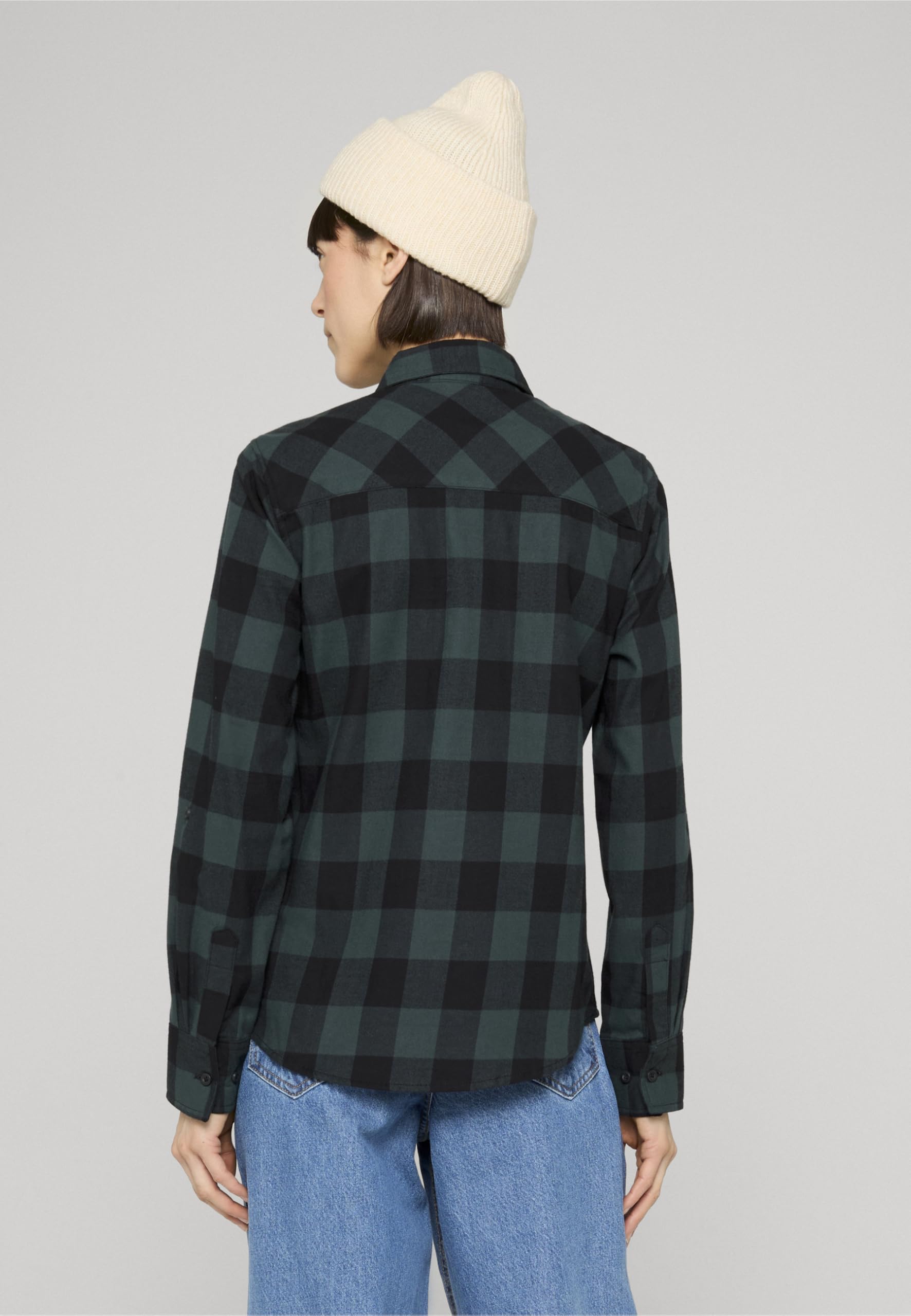 Urban Classics Ladies Turnup Checked Flanell Shirt Koszula Kobiety , Jasper/czarny , M