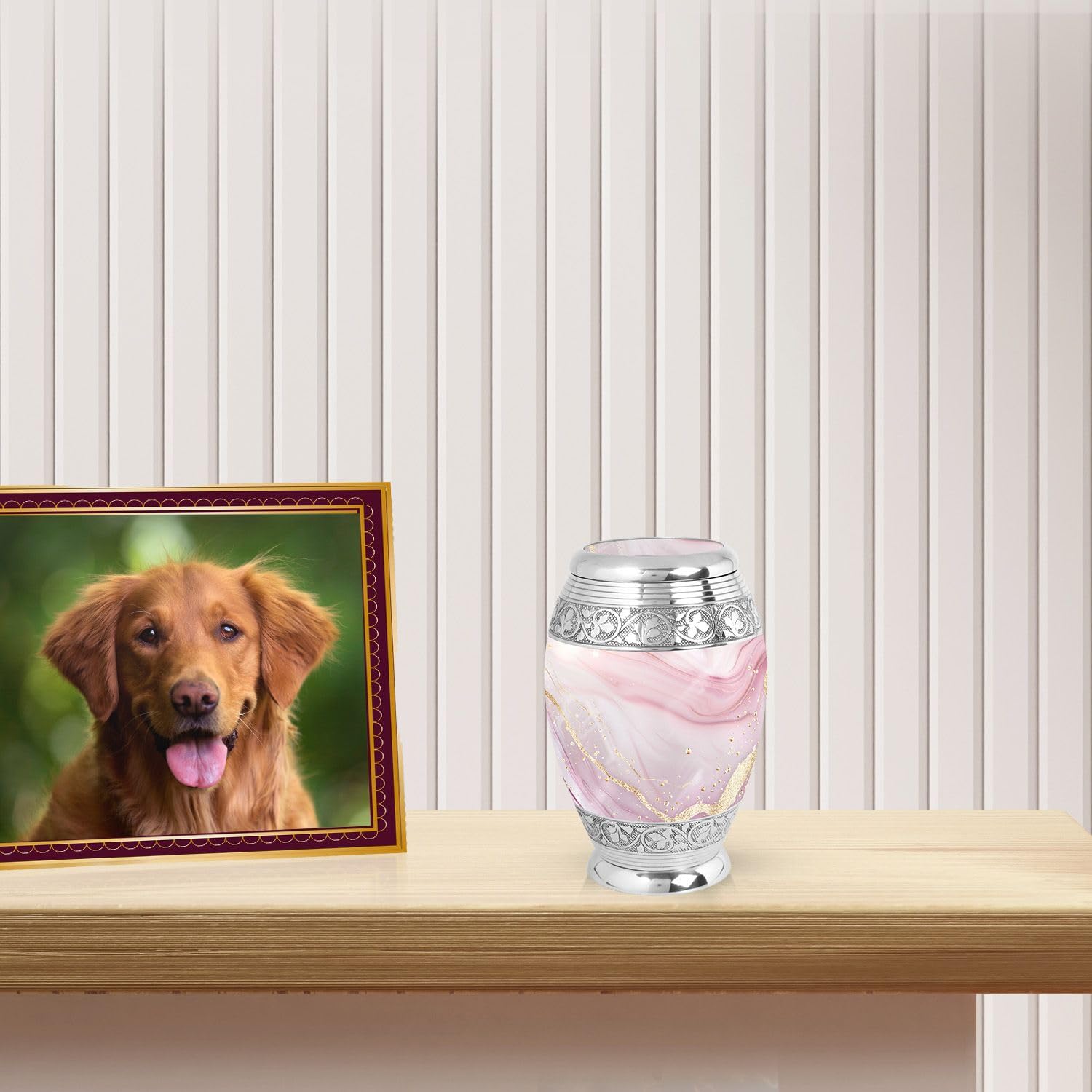 Blush Pink Marble Mini Urns for Women - Tiny Urns for Human Ashes (3inch, 1 Pcs), 3" Keepsake Pack of 1 - Image 3