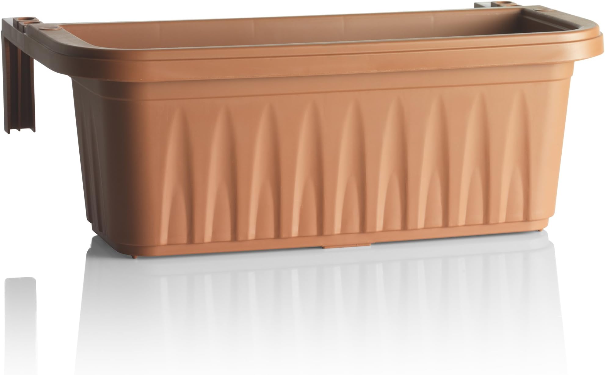 Apollo Exports International AP-30217-TC 20" Adjustable Railing Planter, Terra Cotta