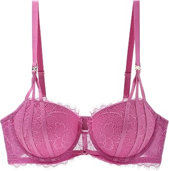 Push Up Bra for Women Lace Underwire Padded Bra Add one Cup Lift Comfortable Everyday Bra