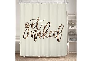 KOMLLEX Get Naked Shower Curtain: Cheetah Print Bathroom Decor