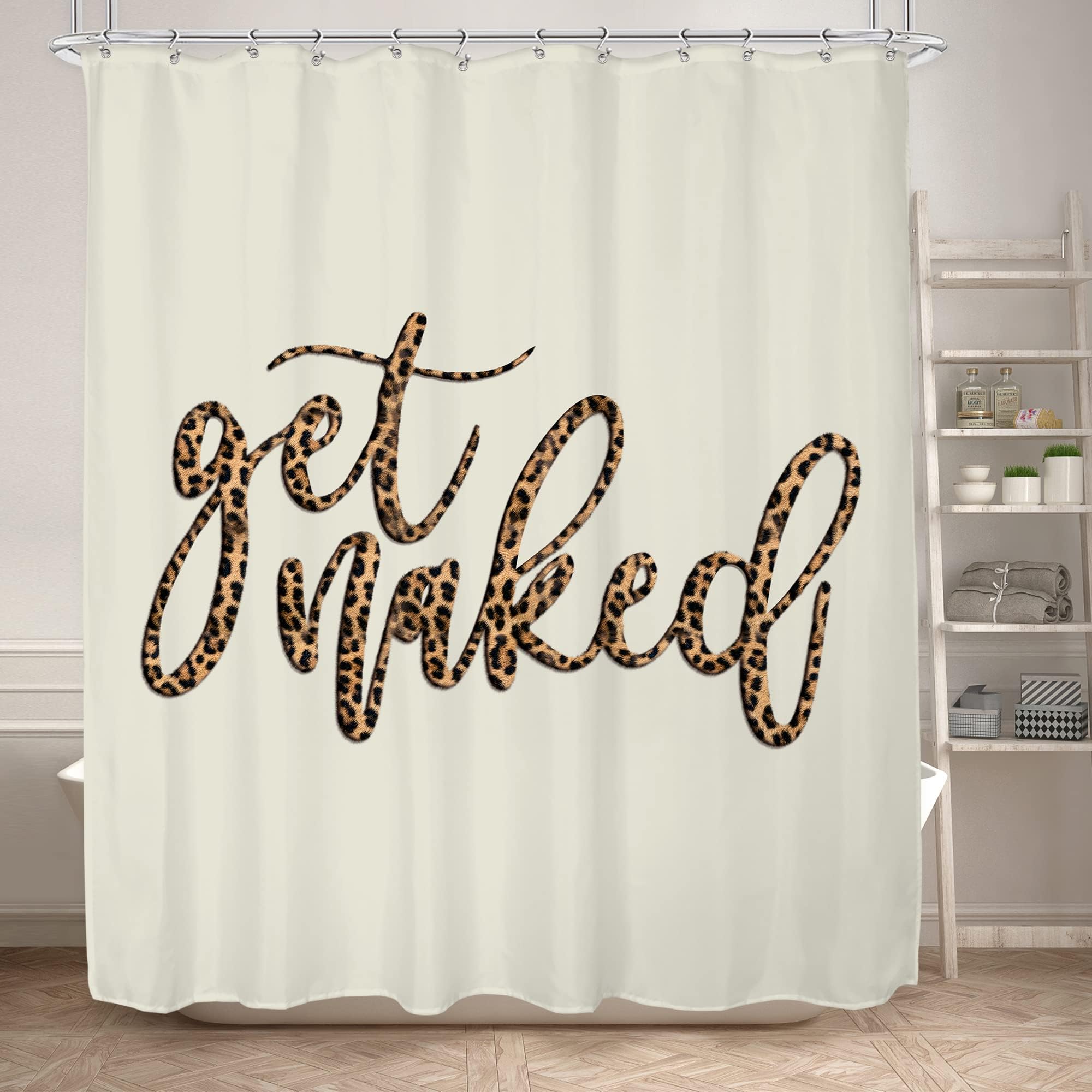 HGOD DESIGNS Leopard Shower Curtain,Vintage Animal Skin
