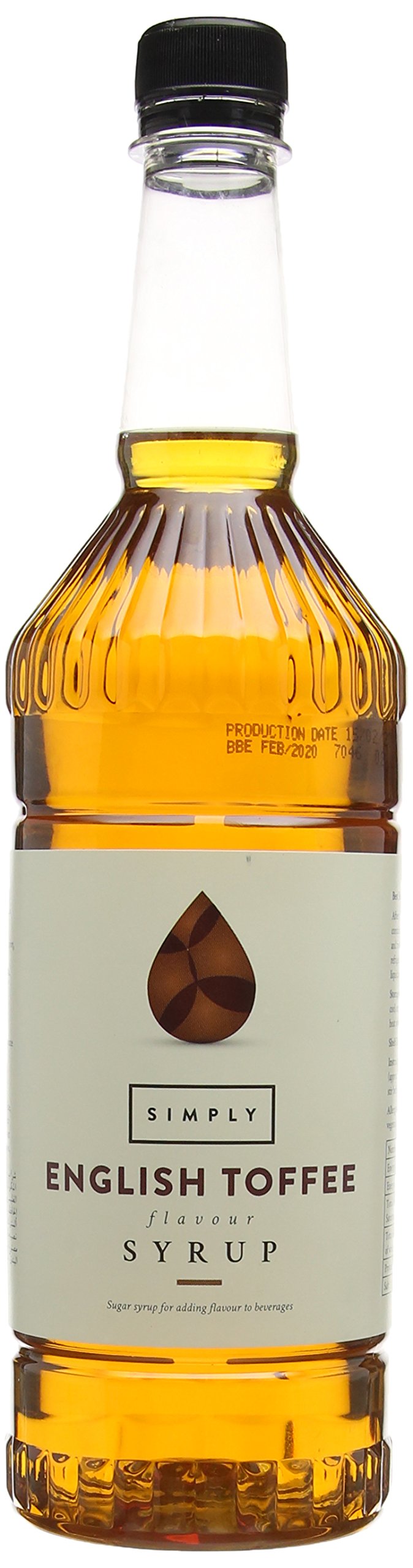 Simply English Toffee Syrup, Vegan & Nut Free Flavoured Syrup for Coffee, Cocktails & Baking (1 Litre)