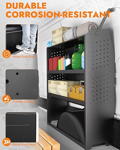 Miniatura 5 de MELIPRON Sistema de almacenamiento de estantería de acero para camioneta de carga para Ford Transit, GM, NV, Promaster, Sprinter y Metris estantería