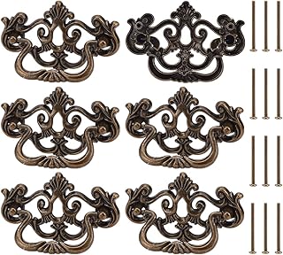 PH PandaHall 6 Pack Antique Drawer Pulls, Dresser Drawer Pull Handles 4" Vintage Cabinet Pulls Cabinet Knobs Shabby Chic Pull for Dresser Vanity Nightstand Cupboard Wardrobe, Antique Bronze