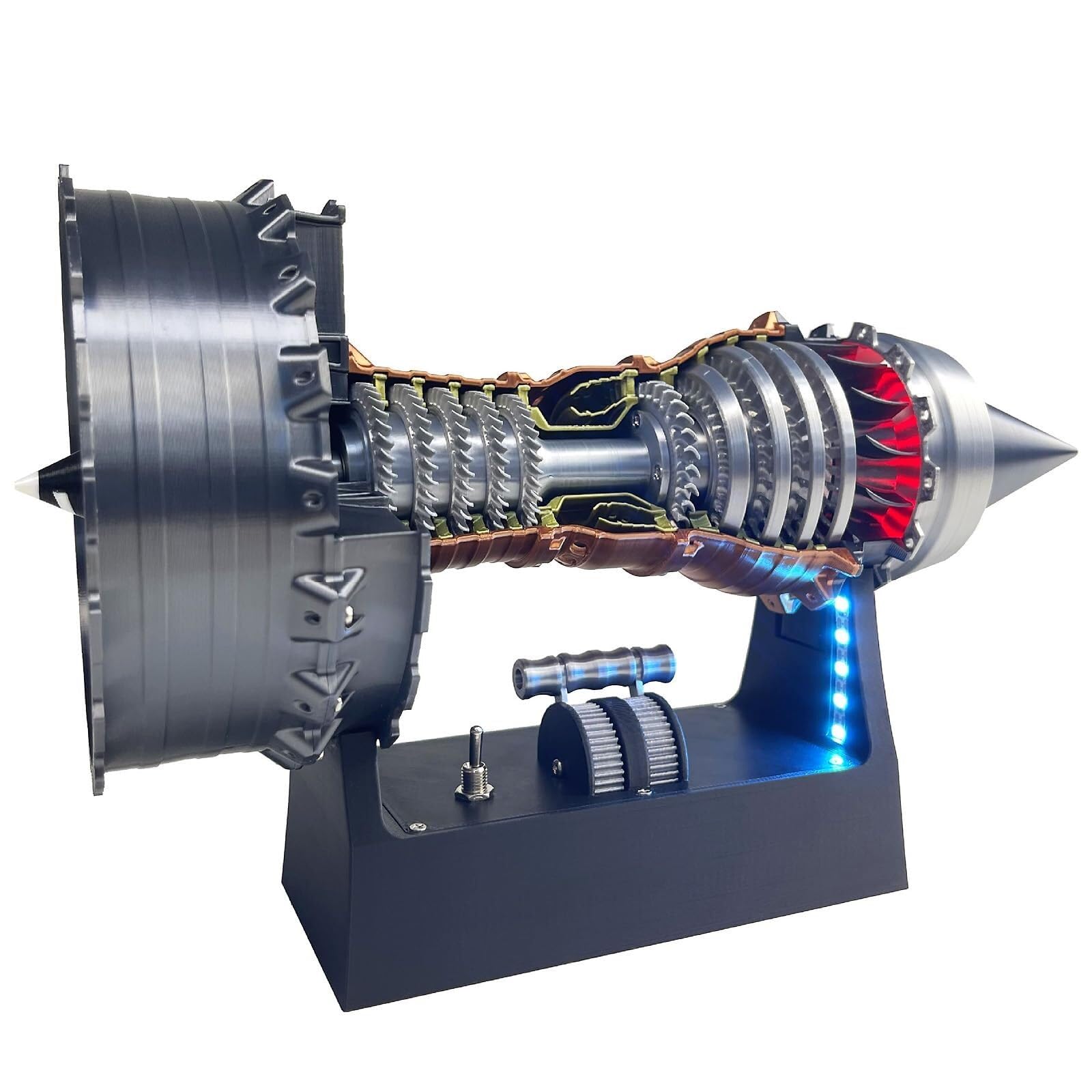 TR900 Turbofan Engine Model With LED Light - Adjustable Speed Aircraft Engine Replica