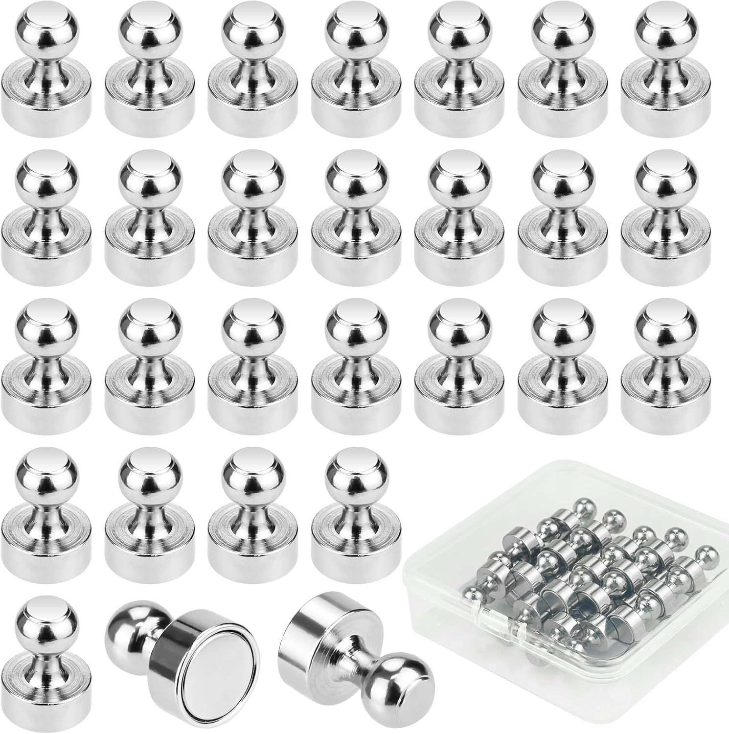 30–90 Extra Starke Neodym-Kegelmagnete – Silber Produktbild-Vorschau 3