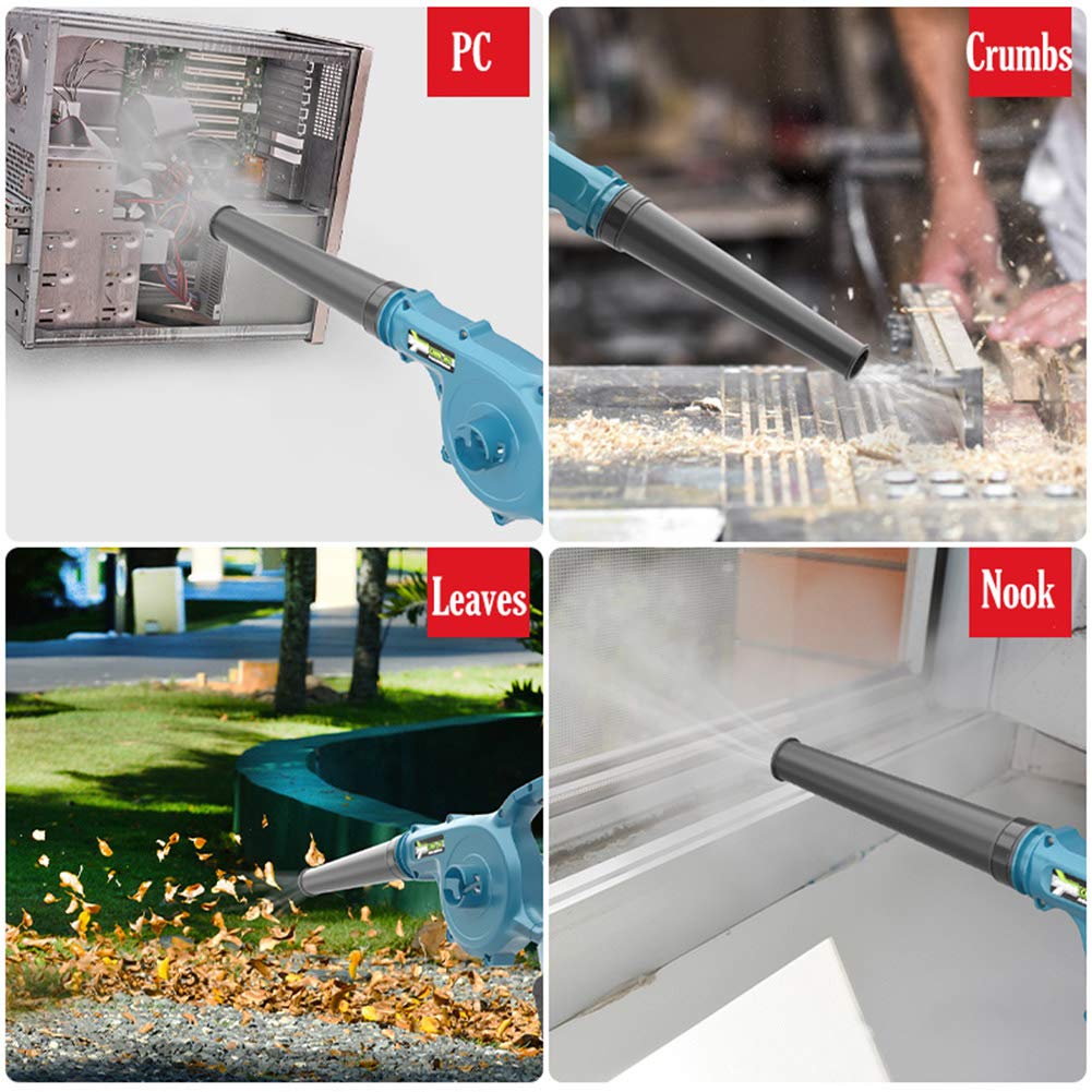 Soplador y aspiradora eléctricos sin Cable, Motor con núcleo de Cobre sin cepillos, barredora Ligera y Recargable, 2 baterías de Litio, Accesorios de Limpieza incluidos