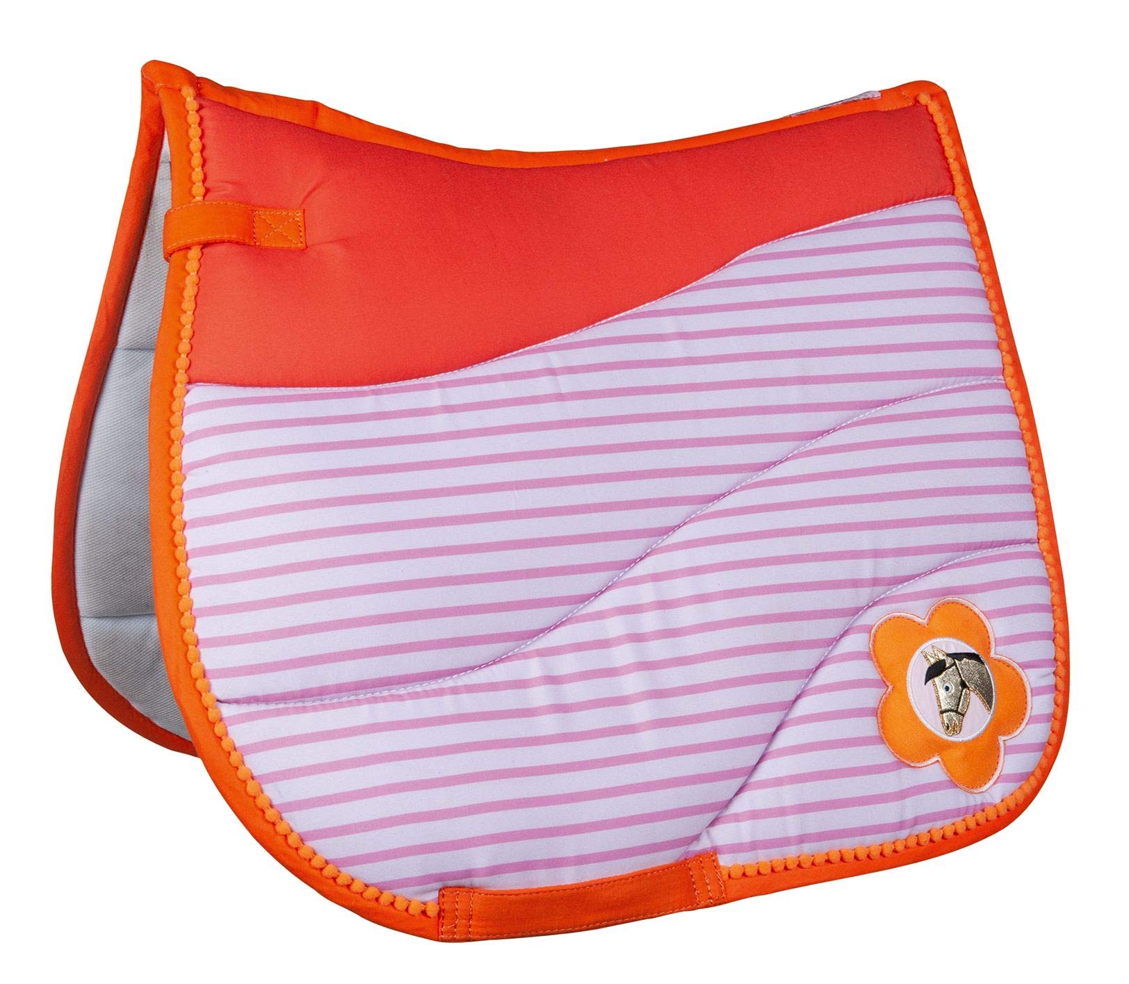 HKM Gelato - Mantilla para caballo con pony, color naranja y rosa