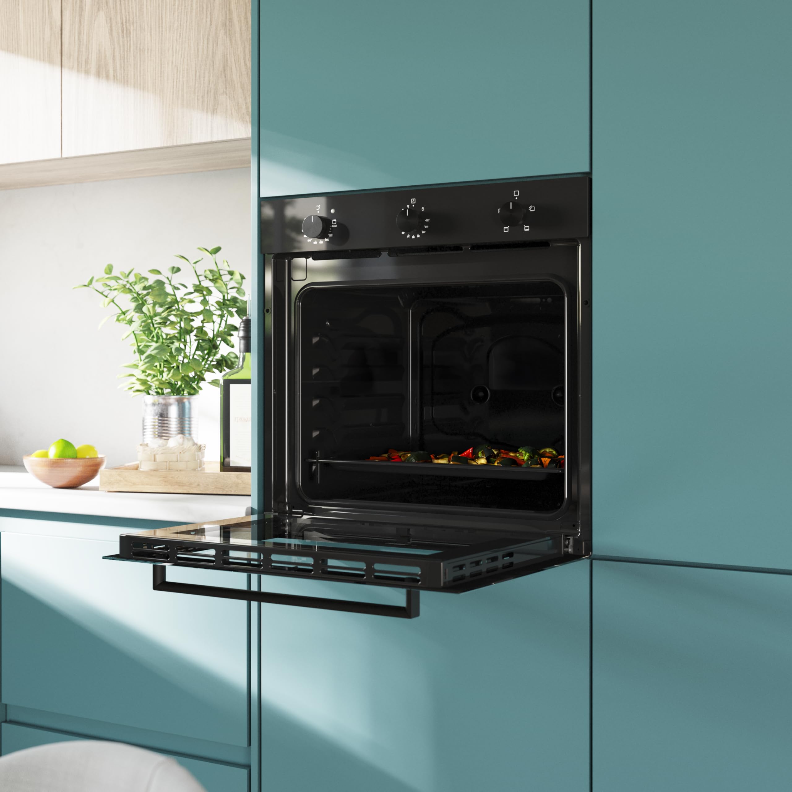 Cecotec Bolero Hexa C136000 Einbauofen 2800 W 77 L 4 Funktionen Timer Dampfreinigung Dampfgaren Energieeffizienzklasse A Innenbeleuchtung
