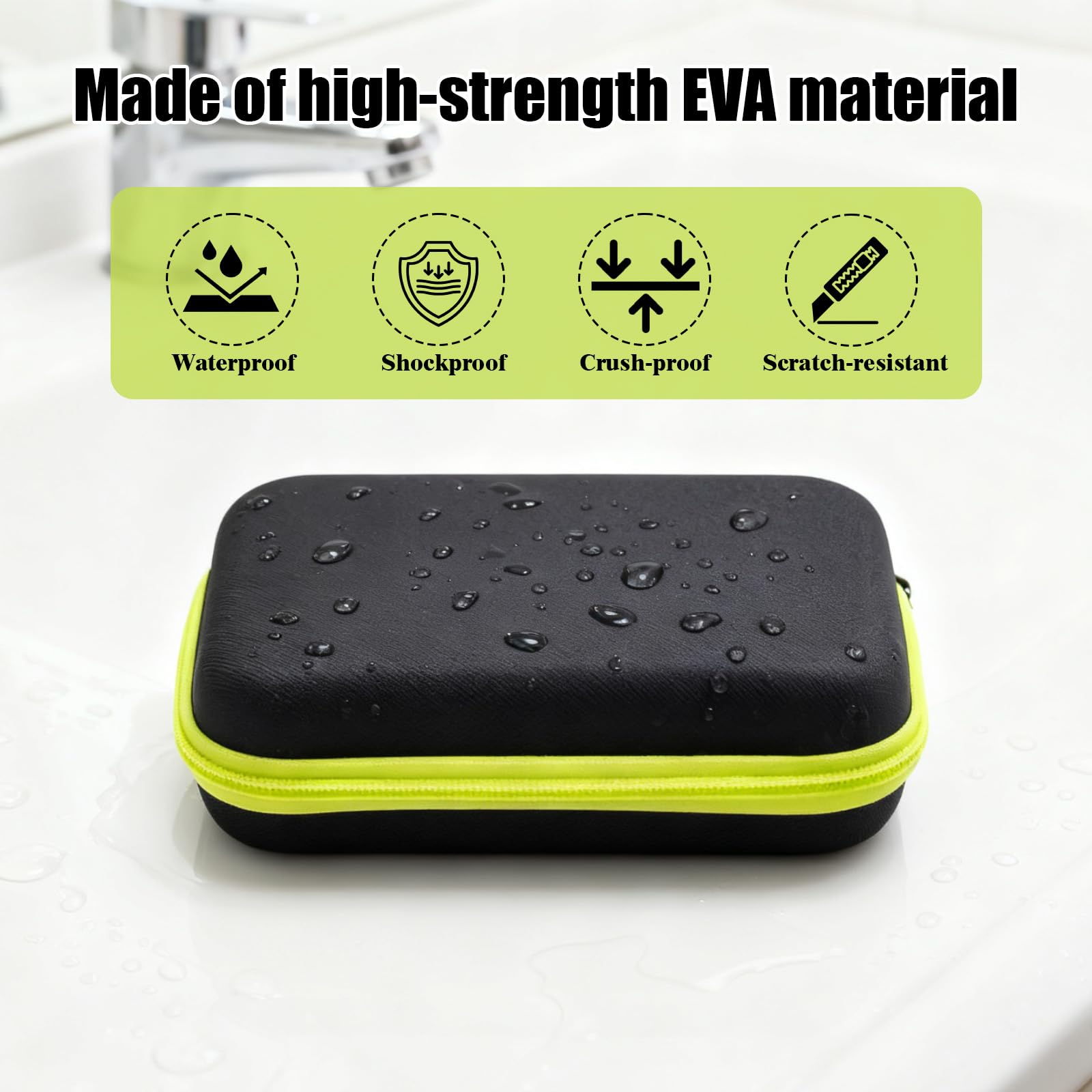 Porta Rasoio, Custodia Trimmer Portatile Custodia Rigida da Viaggio, Lama Robusta e Supporto Lame con Spugna, Impermeabile Borsa da Viaggio Rigida in EVA, Compatibile con Philips Oneblade
