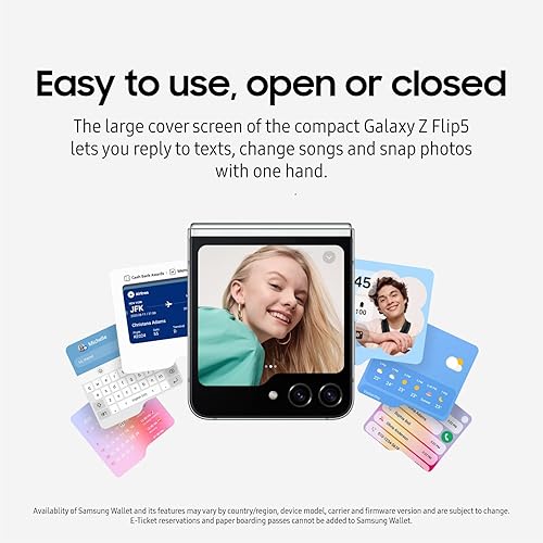 Miniatura 9 de SAMSUNG Teléfono Galaxy Z Flip5 AI, teléfono inteligente Android desbloqueado de 512 GB, compacto, diseño plegable, control con una sola mano,