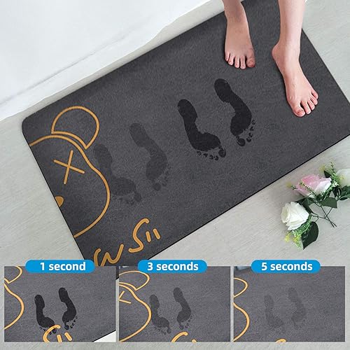 Miniatura 2 de Tapete de baño de tierra de diatomeas de 196 x 314 pulgadas tapete de ducha antideslizante tapete de piedra de baño súper absorbente lavable a