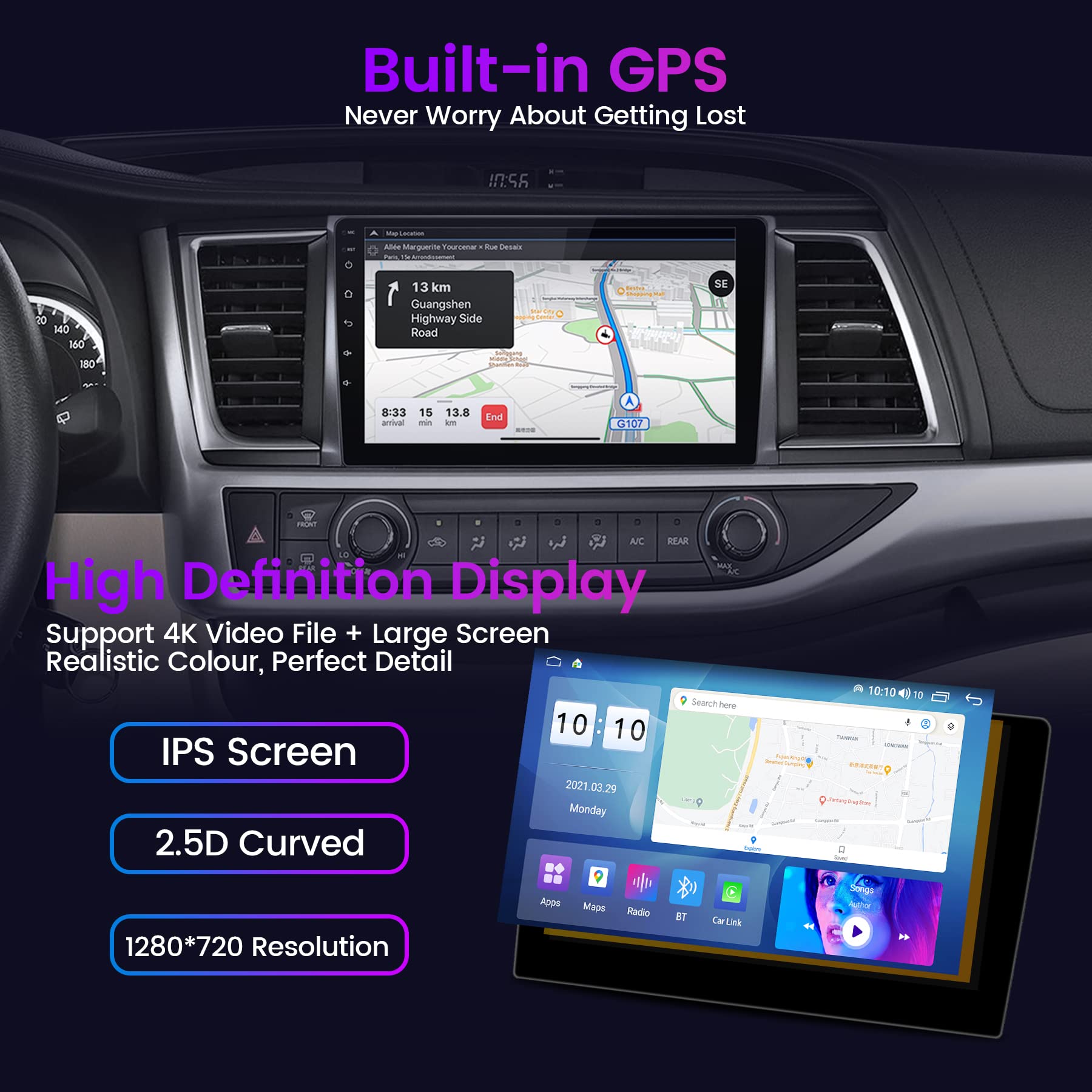 Wireless Apple Carplay Android Auto For TOYOTA Touch CHR, 40 OFF