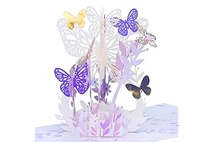 Purple Butterfly 3D Flower Greeting Card for Women Wife Girl Daughter on Mother's Day