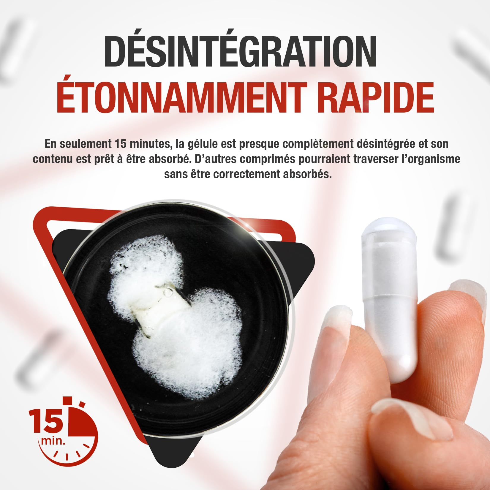 Choline et Inositol 900mg (450 mg + 450 mg) - 70 Capsules (2+ mois) à Désintégration Rapide, Chacune avec 450mg Bitartrate de Choline et 450mg d' Inositol en Poudre