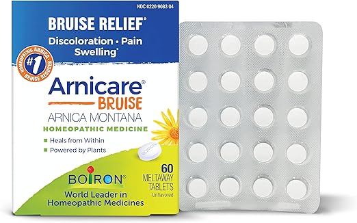 Boiron Arnicare Bruise for Relief of Pain or Swelling from Injuries, and Discoloration of Bruises - 60 Tablets