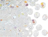 Vista 2 de Cuentas de vidrio facetadas checas, pulidas al fuego, redondas de 0.236 in. Seis colores., Vidrio
