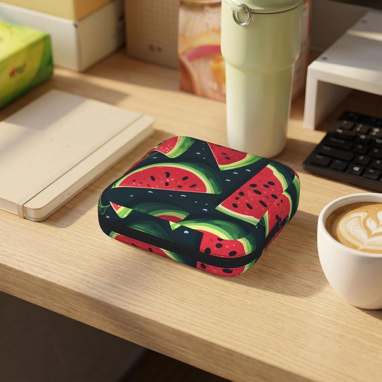 Women Period Bag Pouch For Girls Sanitary Napkin Storage Bag Portable Red Watermelon Period Pad Pouch Small Make Up Bags Tampon Holder For Purse Travel Daily Use image 5