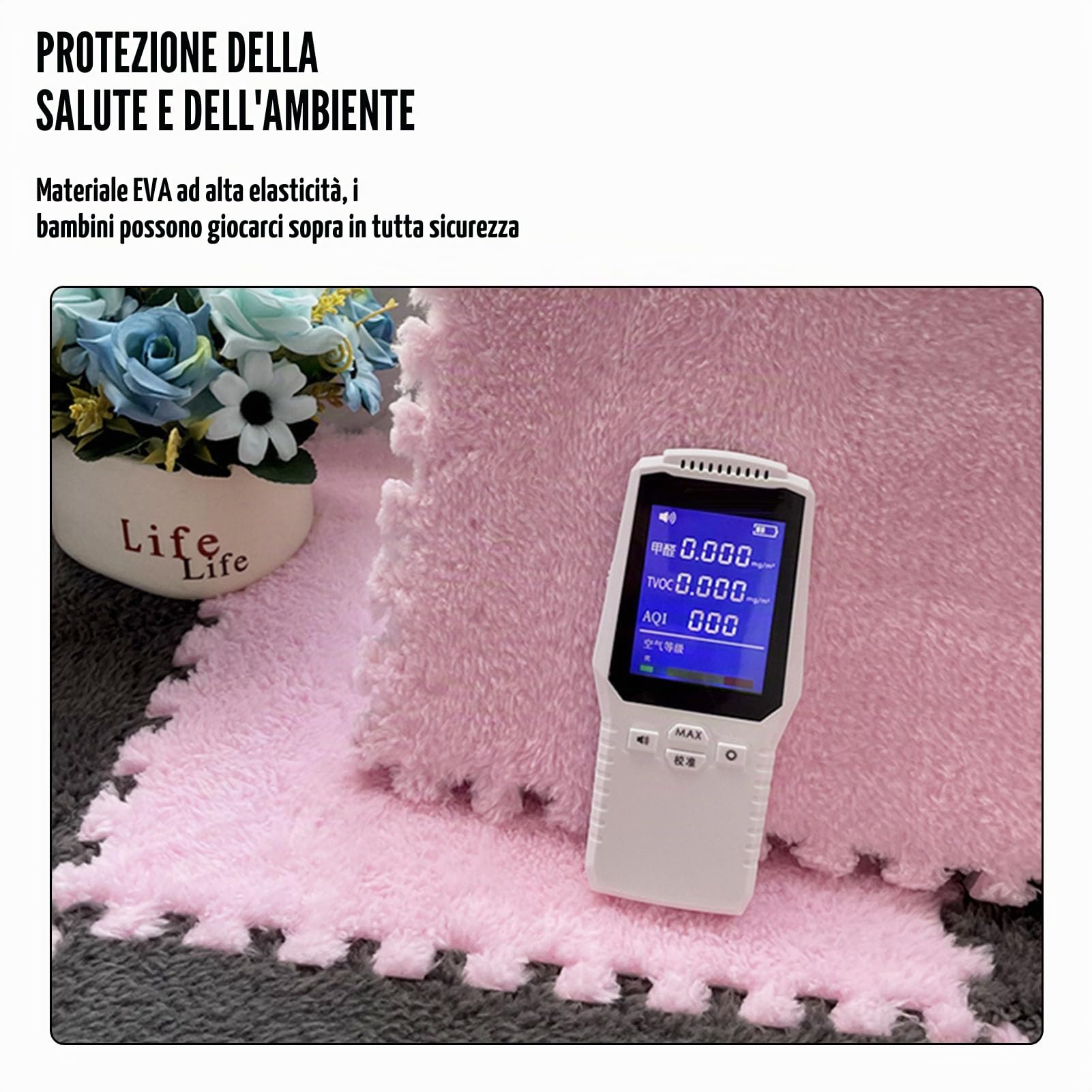 10 Pezzi 12"x12" Tappetino Puzzle In Schiuma Di Peluche Con Bordo, Tappeto Quadrato Ad Incastro Soffice Tappeto, Tappetino Antiscivolo Per Camera Da Letto Da Salotto(Color:Verde Chiaro+Bianco)