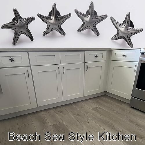 Miniatura 8 de Paquete de 8 pomos retro náuticos de timón para gabinete, cajón, armario, muebles, puerta, manijas de un solo agujero