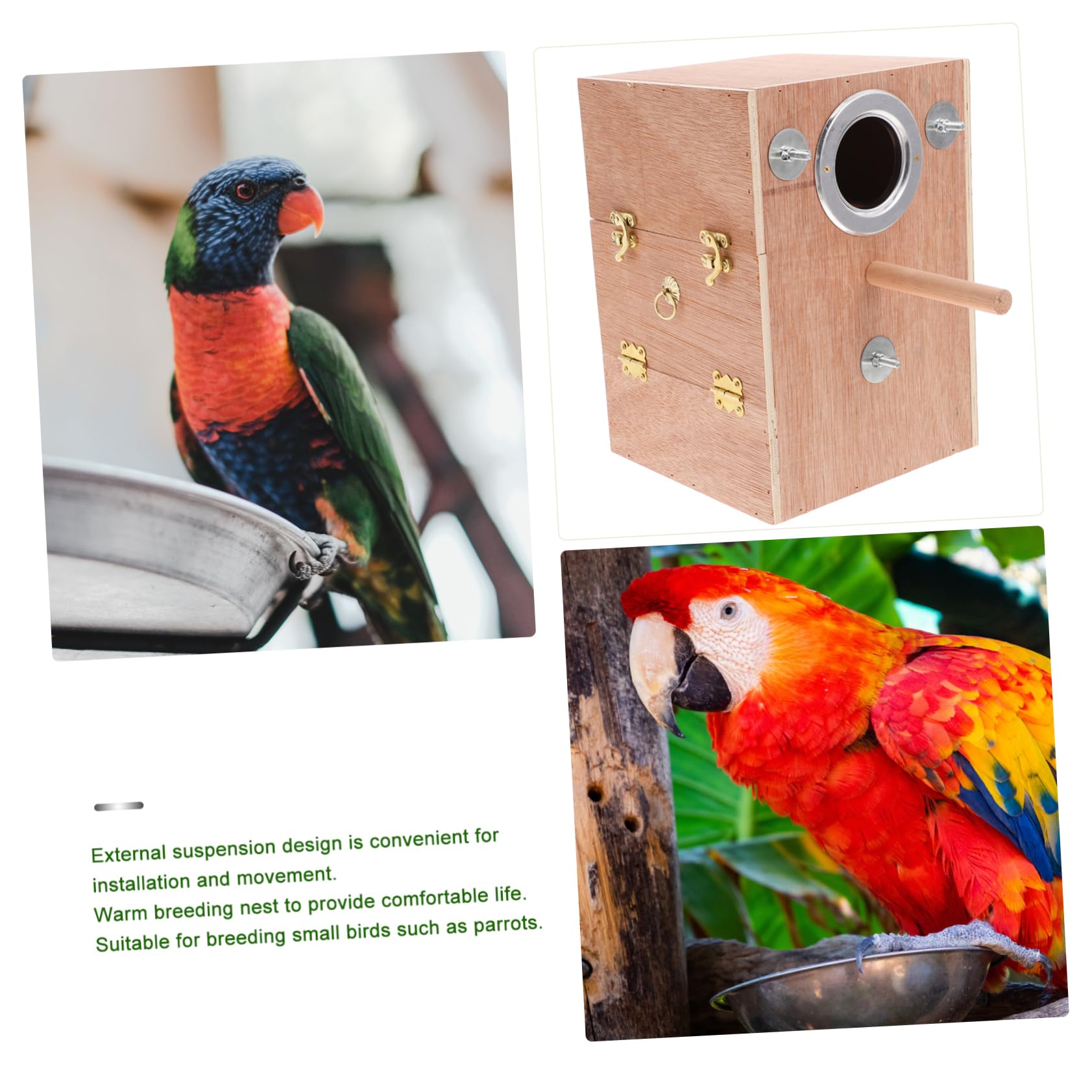 Happyyami Vogelhaus Für Papageien Und Nymphensittiche Hängendes Brutnest Wetterfestem Material Für Garten Und Balkon Einfach Zu Reinigen Stabile Konstruktion