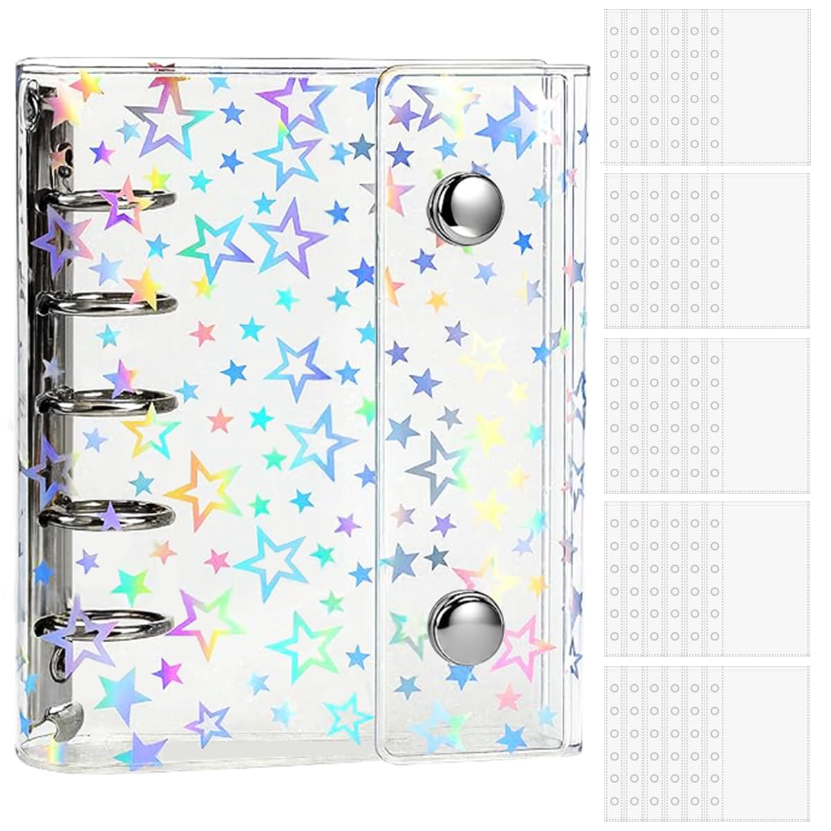 Amazon | シール帳 透明 A7 リフィル30枚付き 星柄 クリアバインダー