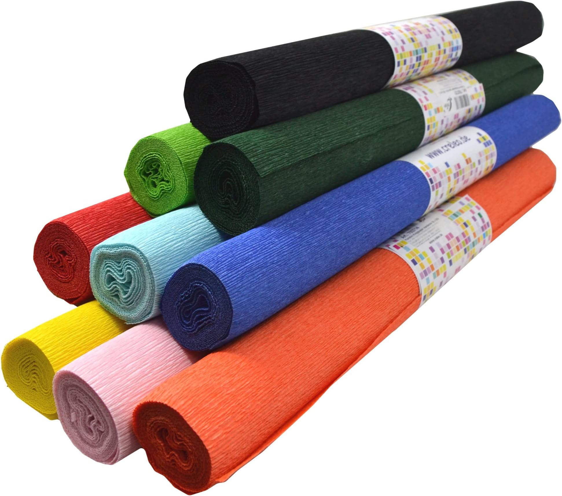 Crepe Paper, 50x250 cm Set of 10 Multi-Coloured Waterproof