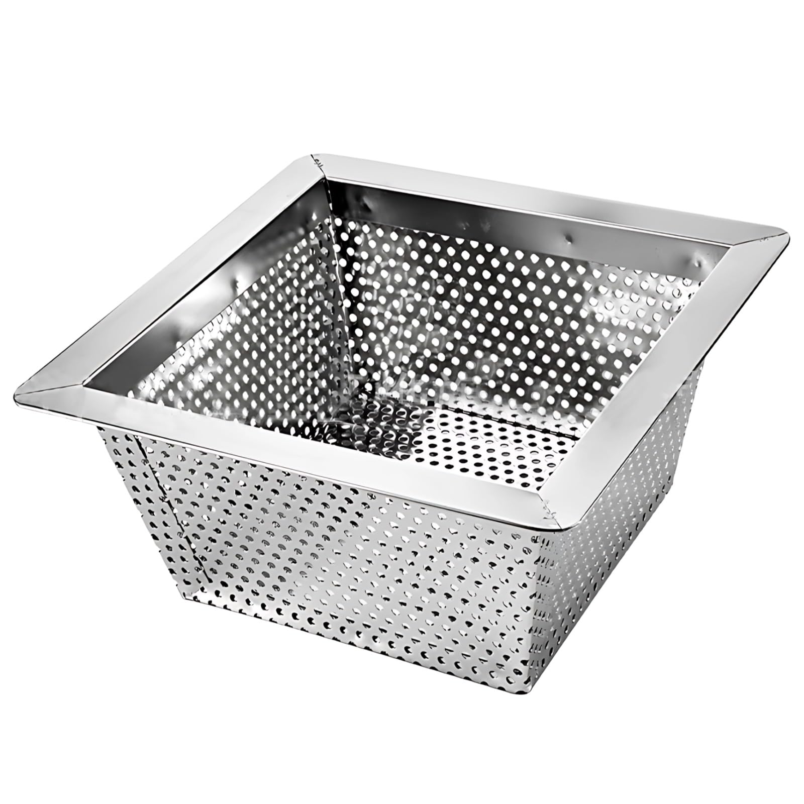 Colador de drenaje de piso de acero inoxidable, inserto de drenaje antiobstrucción con antiolor, diseño antiinsectos, gran capacidad, 10.2 x 10.2 x 4.9 pulgadas, para cocina, baño, balcón