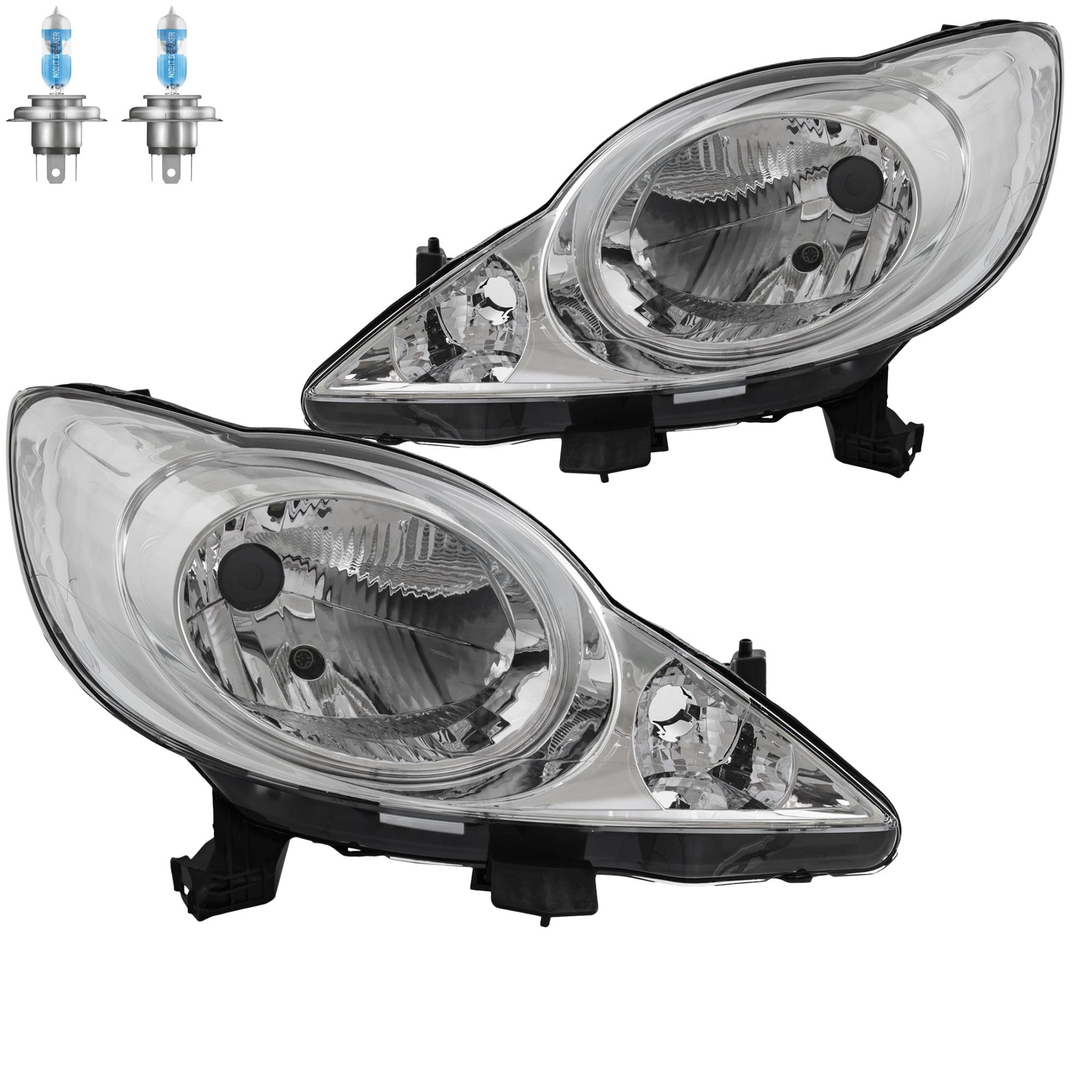 EISENFELS 70803192 - Juego de faros delanteros (derecha e izquierda, incluye bombilla H4 Night Breaker compatible con 107)