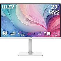 MSI Modern MD272UPHW Monitor da ufficio UHD 27″ – Pannello IPS 3840 x 2160, 60Hz, schermo eye-friendly, supporto regolabile in 4 direzioni – HDMI 2.0b, DisplayPort 1.4a, Type-C, USB-B, USB-A