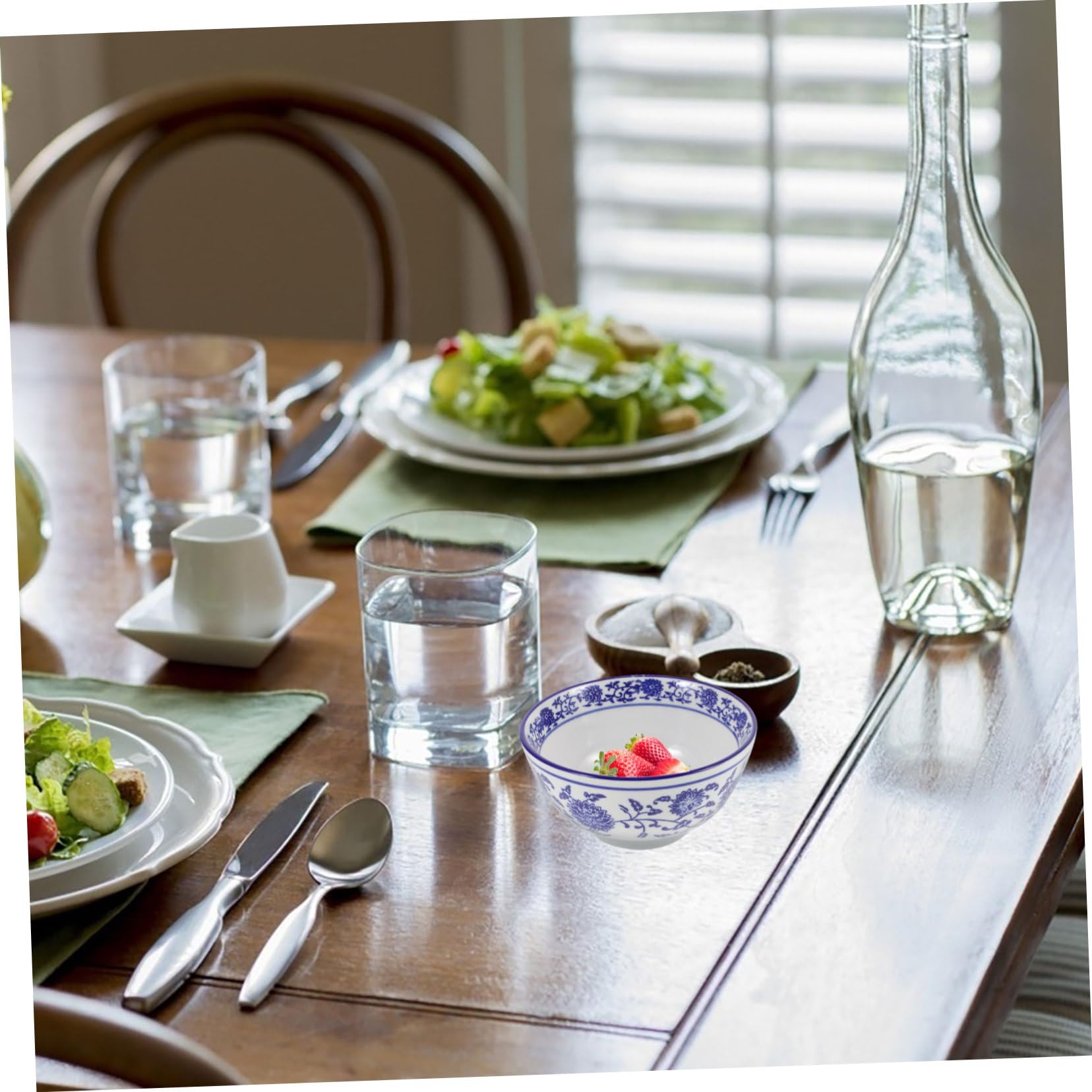 PRETYZOOM 5 Piezas cuenco de porcelana azul y white ensaladera tazón de sopa reutilizable tazón de postre de cereales Tazón de comida de cerámica contenedor de ensalada tazón de cerámica