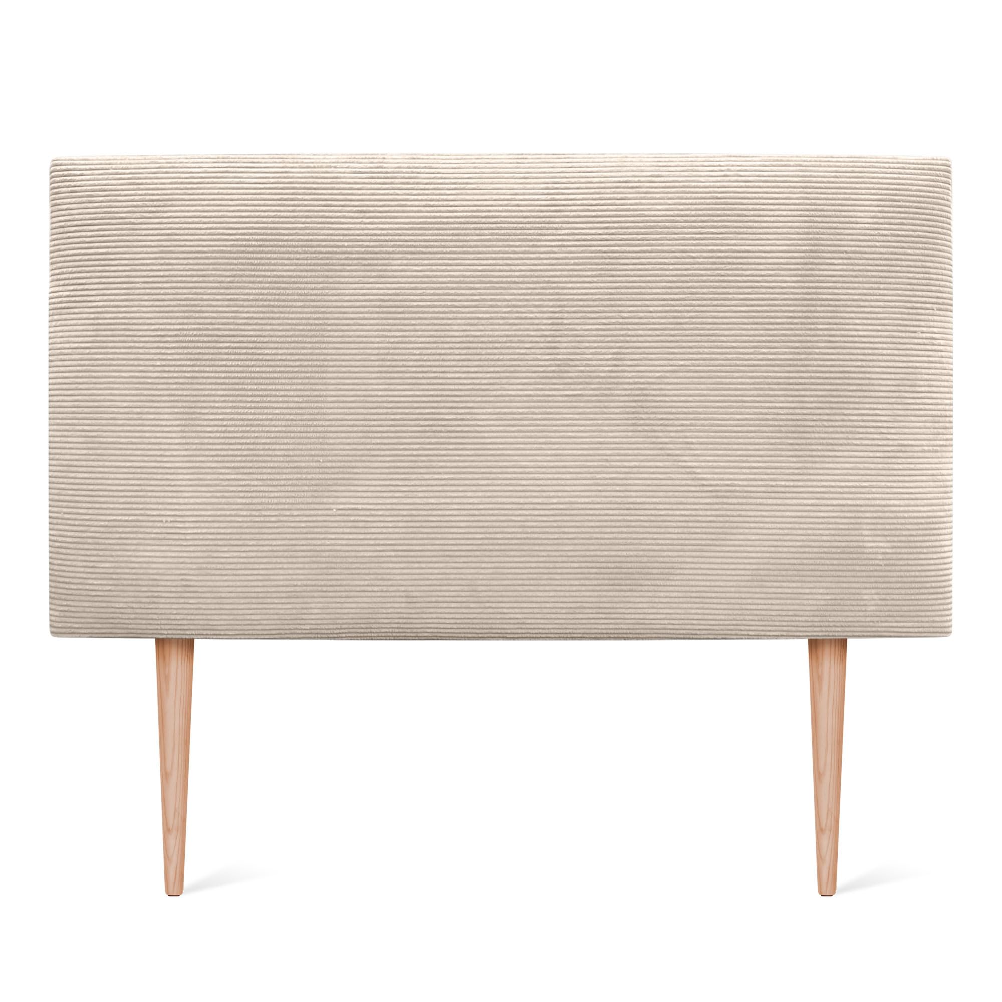 DHOME Cabecero de Pana Liso con Patas Alta Gama Moderno Cabezal Tapizado Cama Lujo Dormitorio Acolchado (Beige, 110 cm)